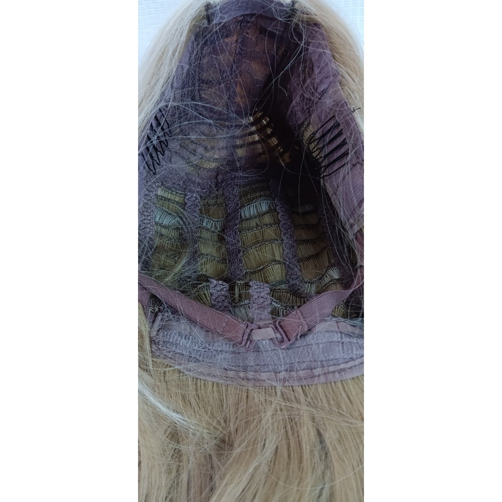 Women‎ breathable net Cap synthetic Highlights shoulder length Straight 16" wig - Picture 8 of 9